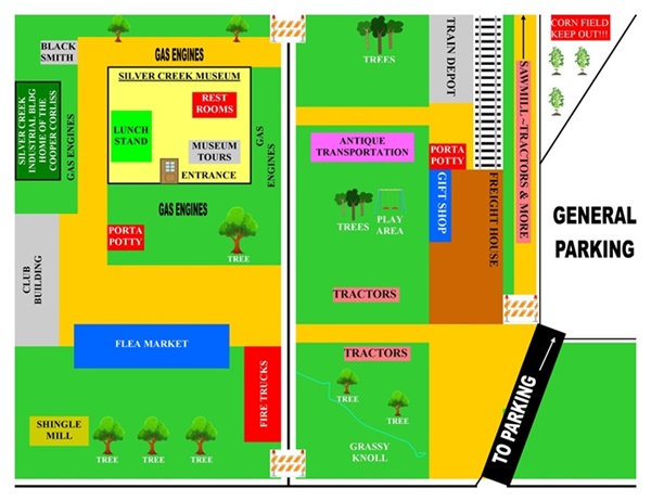 Map of the Antique Tractor and Engine Show grounds